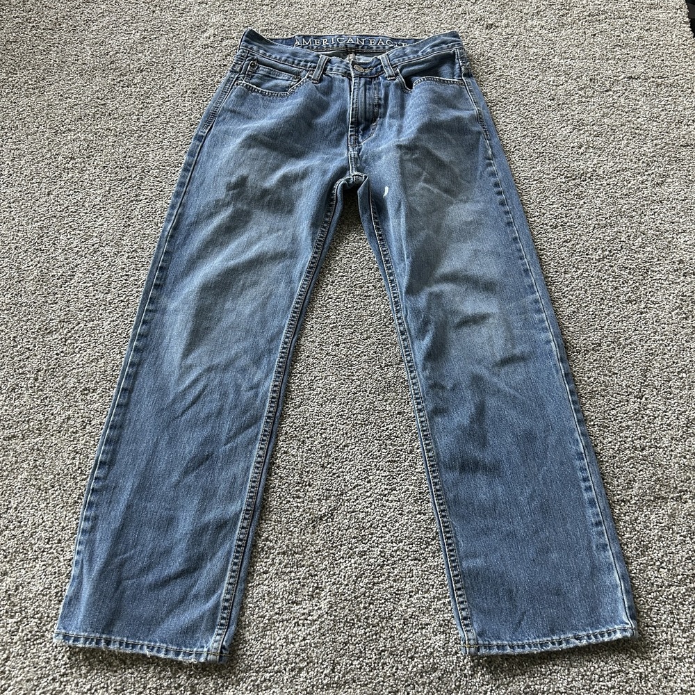 American Eagle Outfitters Low Loose Jeans Mens 28x30 Med Wash Blue Relaxed Denim